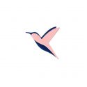 Pink Hummingbird Brooch