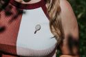 Broșă din lemn Tennis bat Brooch