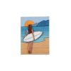 Broșă din lemn  Sunset surfing Brooch