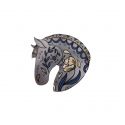Broșă din lemn  Grey horse Brooch