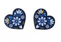Wooden Earrings Folk Heart – Blue