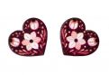 Wooden Earrings Folk Heart – Red