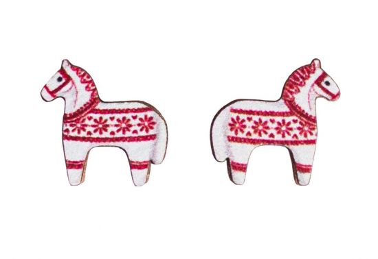 Cercei din Lemn – Calul Roșu Scandi