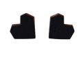 Wooden Earrings Black Heart