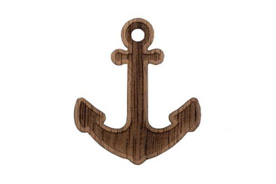 Broșă din lemn Anchor Brooch