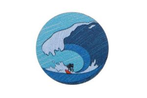 Broșă din lemn Big wave Brooch