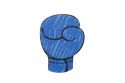 Broșă din lemn Blue boxing glove Brooch
