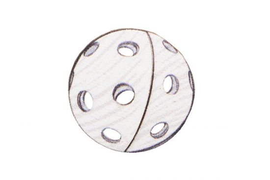 Broșă din lemn  Florball ball Brooch