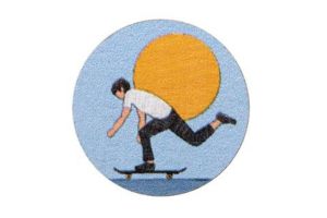 Broșă din lemn  Skateboarding Brooch