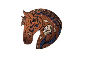 Broșă din lemn Brown horse Brooch