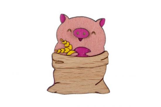 Broşă Un porc în secară