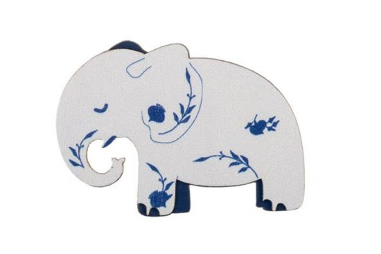 Broşă Elefant în porțelan