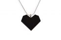 Wooden Pendant Black Heart