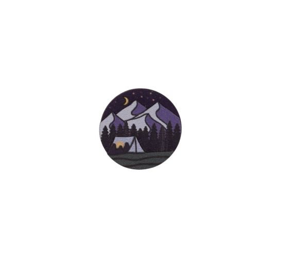 Broșă din lemn Night Camping Brooch