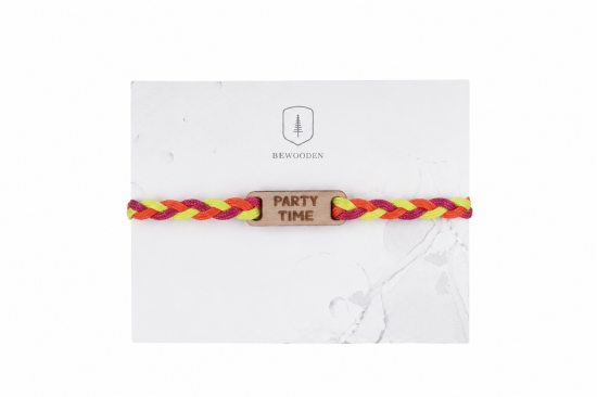Neon Wood Tag Bracelet
